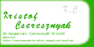 kristof cseresznyak business card